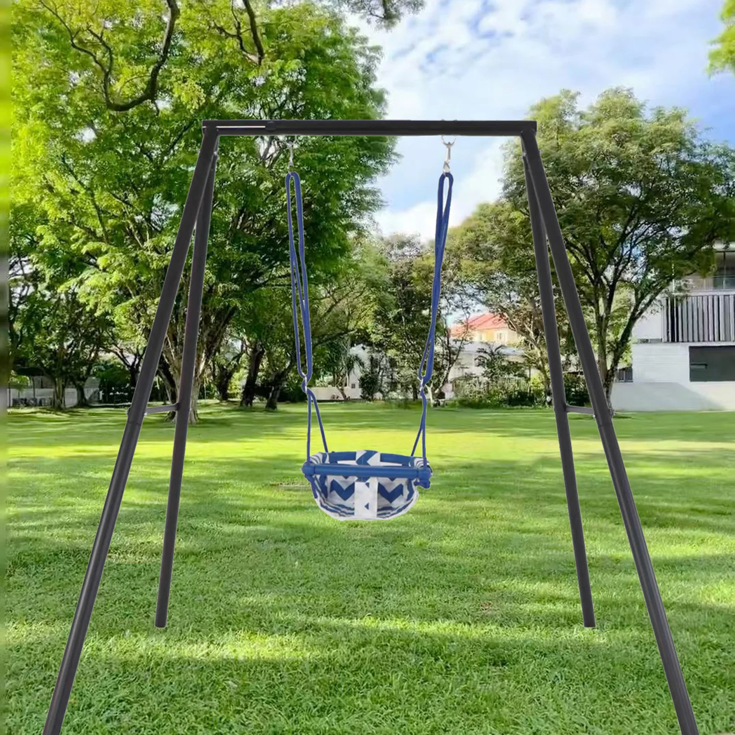 

Portable Toddler Swing Set Galvanized Steel Garden Patio Swing Sets for Kids Play House