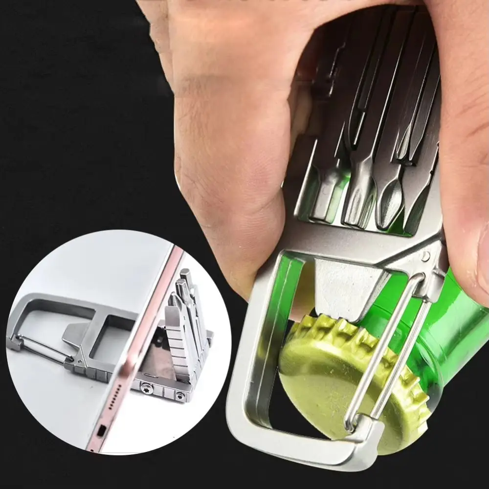 

Брелок 10 в 1, многофункциональный инструмент, открывалка для бутылок, ключ из нержавеющей стали, уличный инструмент, прочный портативный открывалка для бутылок EDC EDC