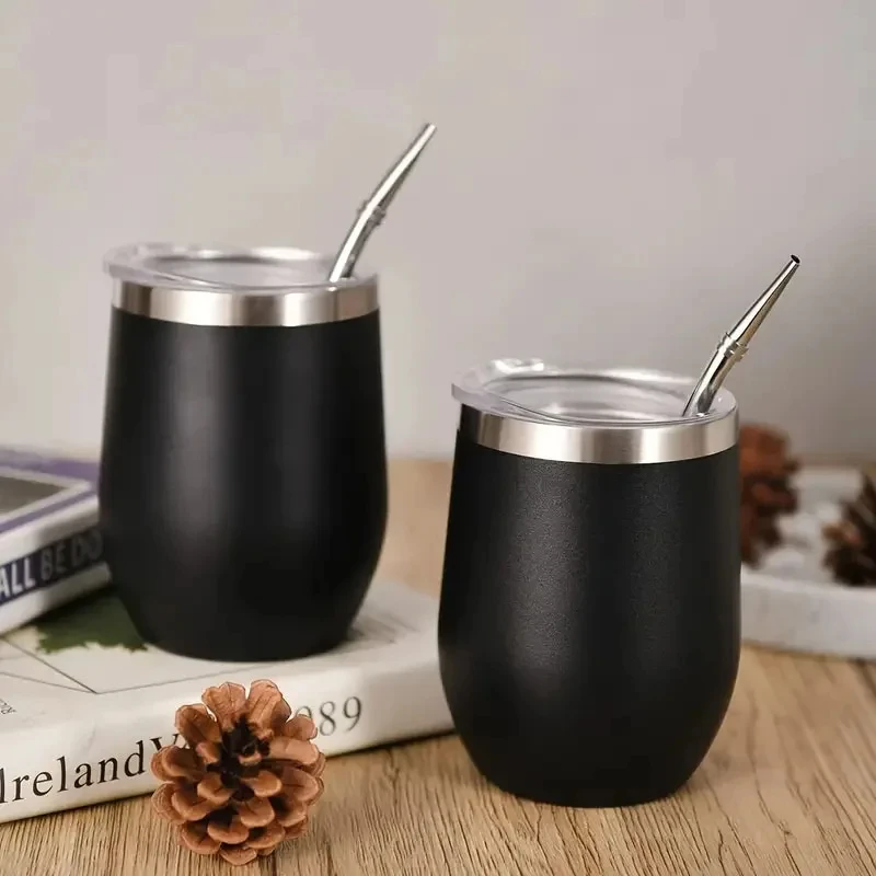

New Stainless Steel Madai Tea Cup Set Double Wall Madai Tea Cup with Filter Straw and Cleaning Brush for Hot and Cold Drinks