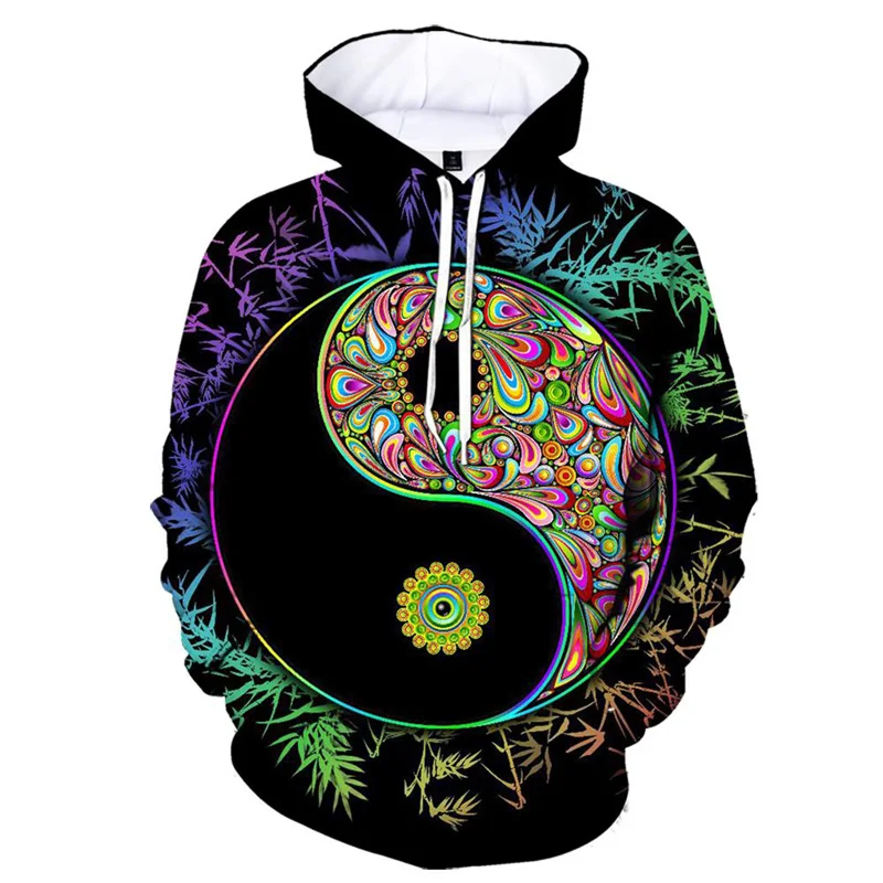 3D Printed Tai Chi Eight Trigrams Ethnic Hoodie For Men Retro Pattern Sweatshirt Casual Autumn Street Top Pullovers Long Sleeves