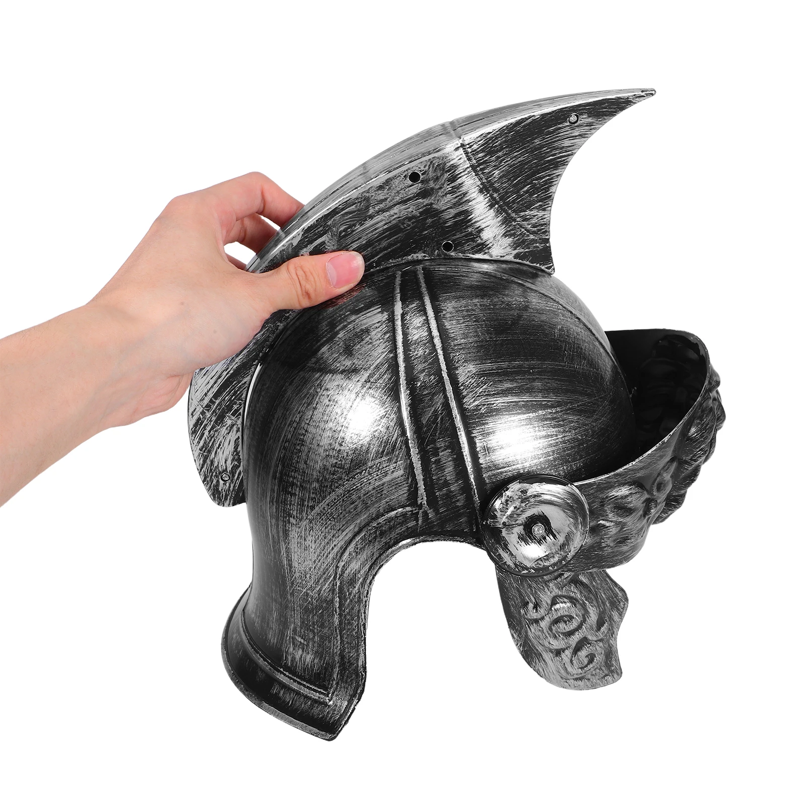 

Greek Warrior Roman Soldier Costume for Children Medieval Knight Hat Plastic Headgear Cosplay Role Play Accessory