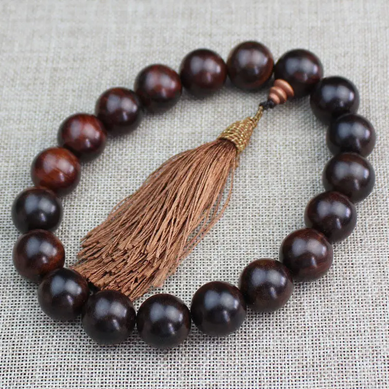 

15 20mm Original Old Laos Red Rosewood Prayer Beads Car Hanging Gear Beads Buddhist Mala Gifts