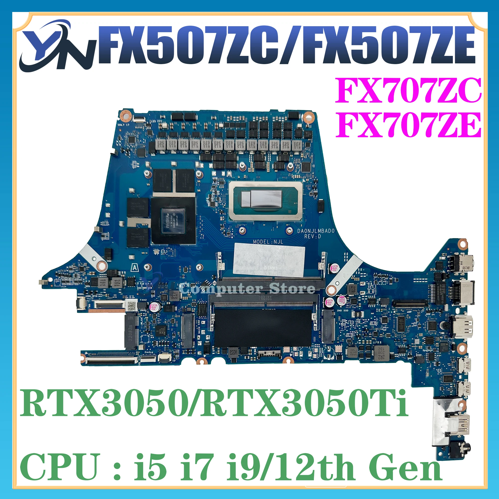 

Mainboard For ASUS FX507ZC FX707ZC FX507ZE FX707ZE FX517ZC FX517ZE TUF507Z TUF517Z FX507Z FX517Z Laptop Motherboard 100% Test OK