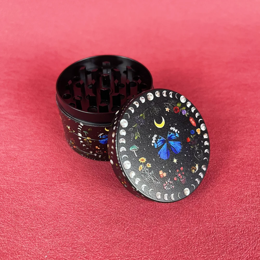 2inch Butterfly Herb Grinder 4-Layers Metal Manual Grinder Mortar Crusher Mill Cigar Tobacco Cigarette Smoking Accessories Gift