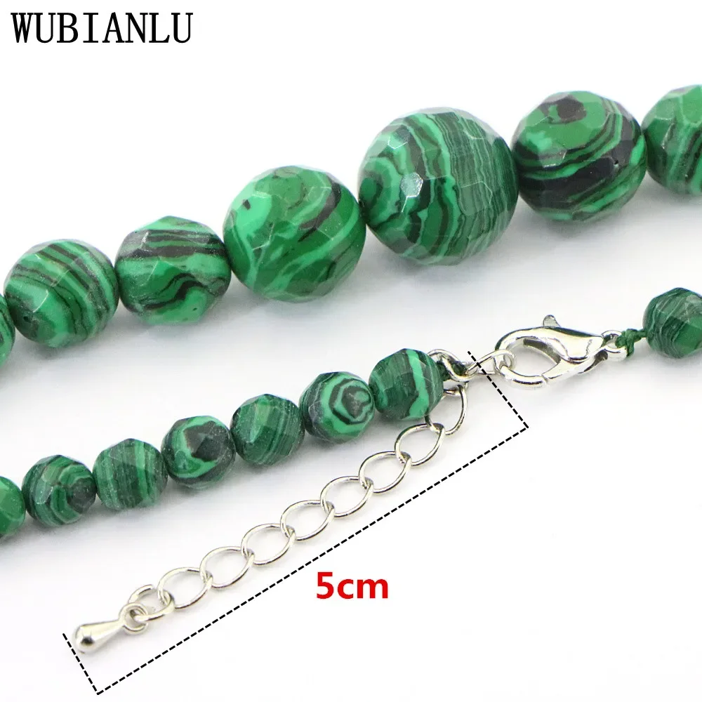 Livraison Gratuite Green Vogue 6-14mm Malachite Round Beads Collier 18\