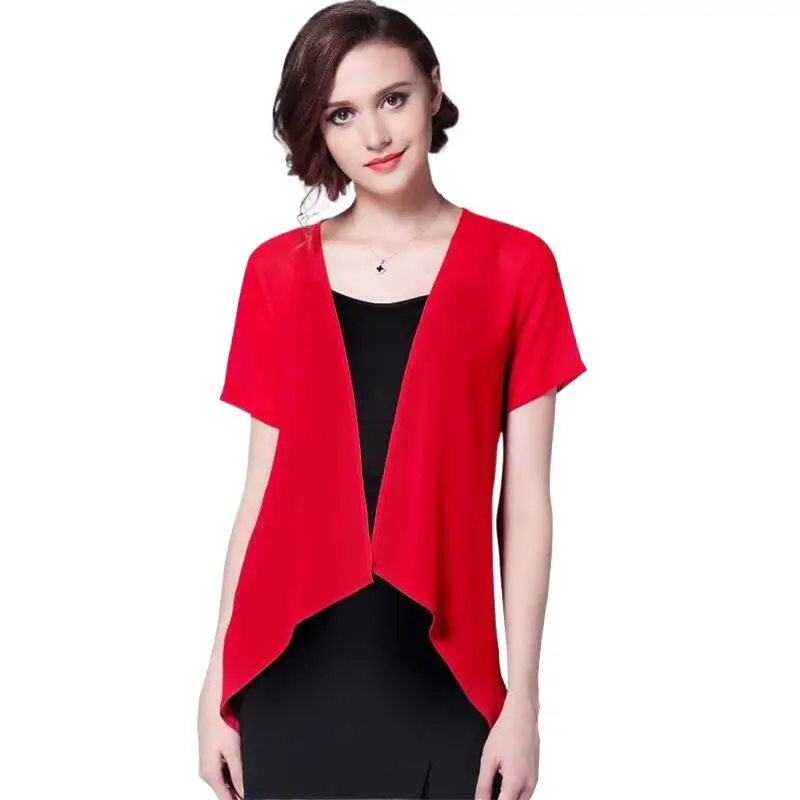 Women 2024 New Fashion Women Chiffon Blouses Ladies Tops Female Short Sleeves Cardigan Blusas Shirts Vestidos roupa feminina