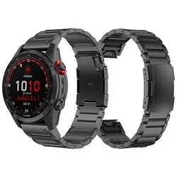 Black QuickFit 22 26mm Titanium Metal Strap For Garmin Fenix 7 7X 6 6X 5 5X Plus/Epix Gen 2/Quatix/Tactix Watch Band Wristbands