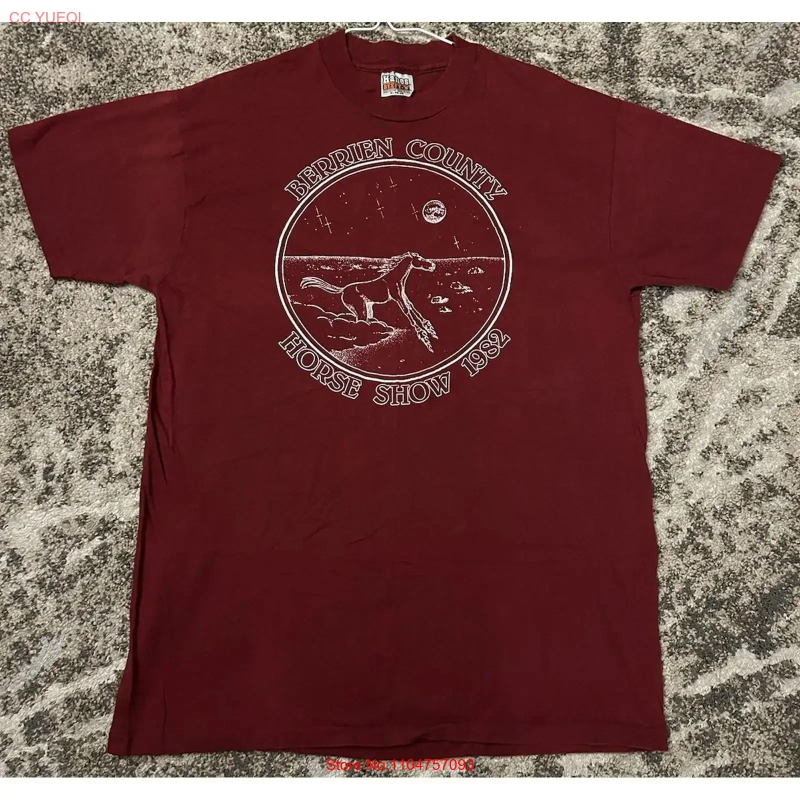 T-shirt vintage VTG Berrien County Horse Show XL années 80 Ring Crew Tranquillity Base Farms, vêtements de créateur délavés, mode décontractée