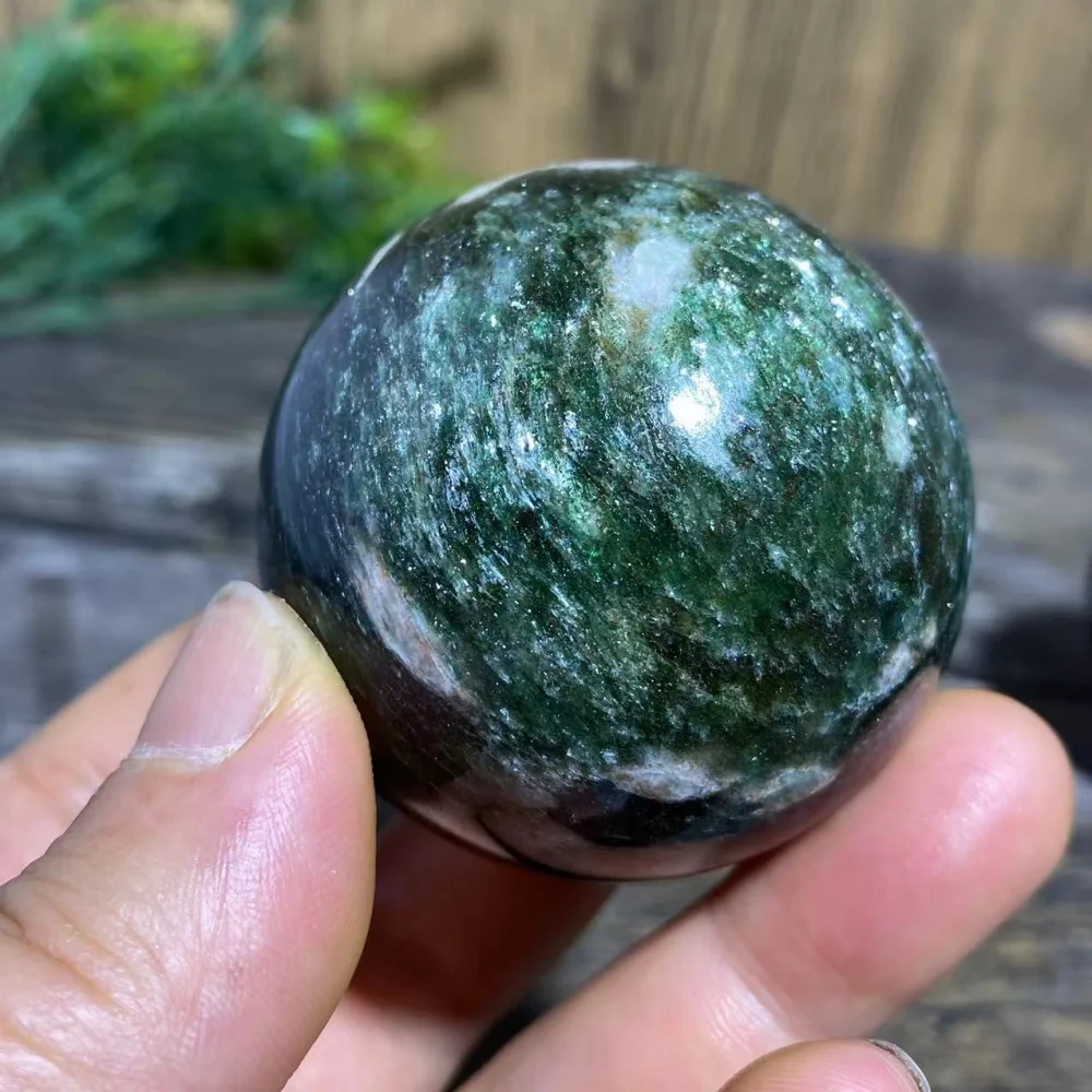 Natural Crytsal Green Mica Sphere Ball Minerals Beauty Room Healing Reiki Home Decoration Gemstones Spiritual