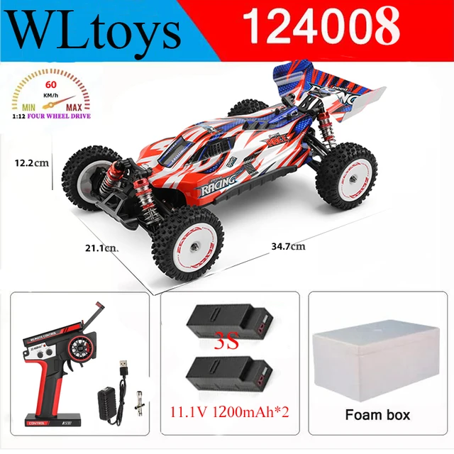 Newest Wltoys 124008 V8 1/12 2.4G Racing RC Cars 4WD Brushless