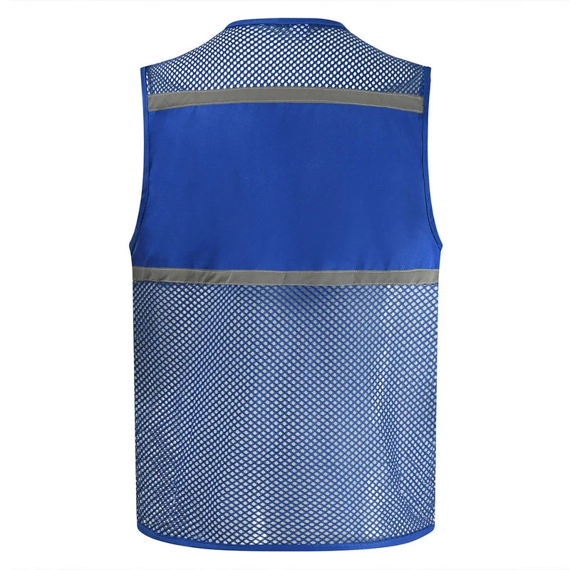 Lightweight Outdoor Work Mesh Zip Vest with Reflective Strips Safety Vest Work Uniform Photography Vest Summer