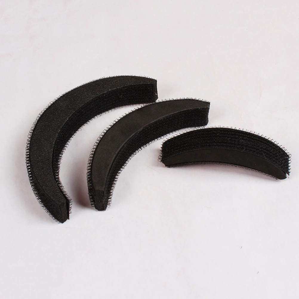 

3pcs Styling Tool Crescent-shaped Clip Bangs Stick Plate Disk Increaser Hair Root Hair Pad Tool Accessories(Black)
