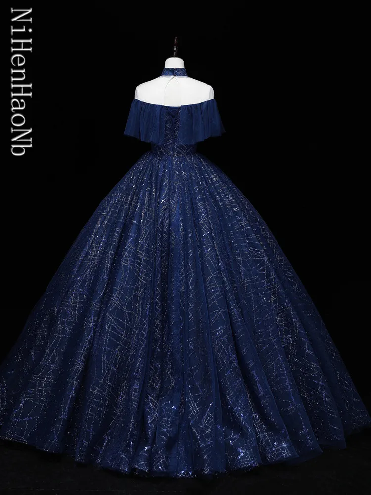 Neue blaue Quince anera Kleider plus Größe Ballkleider für Abschluss ball süß 16 Kleid Vestido de 15 Anos