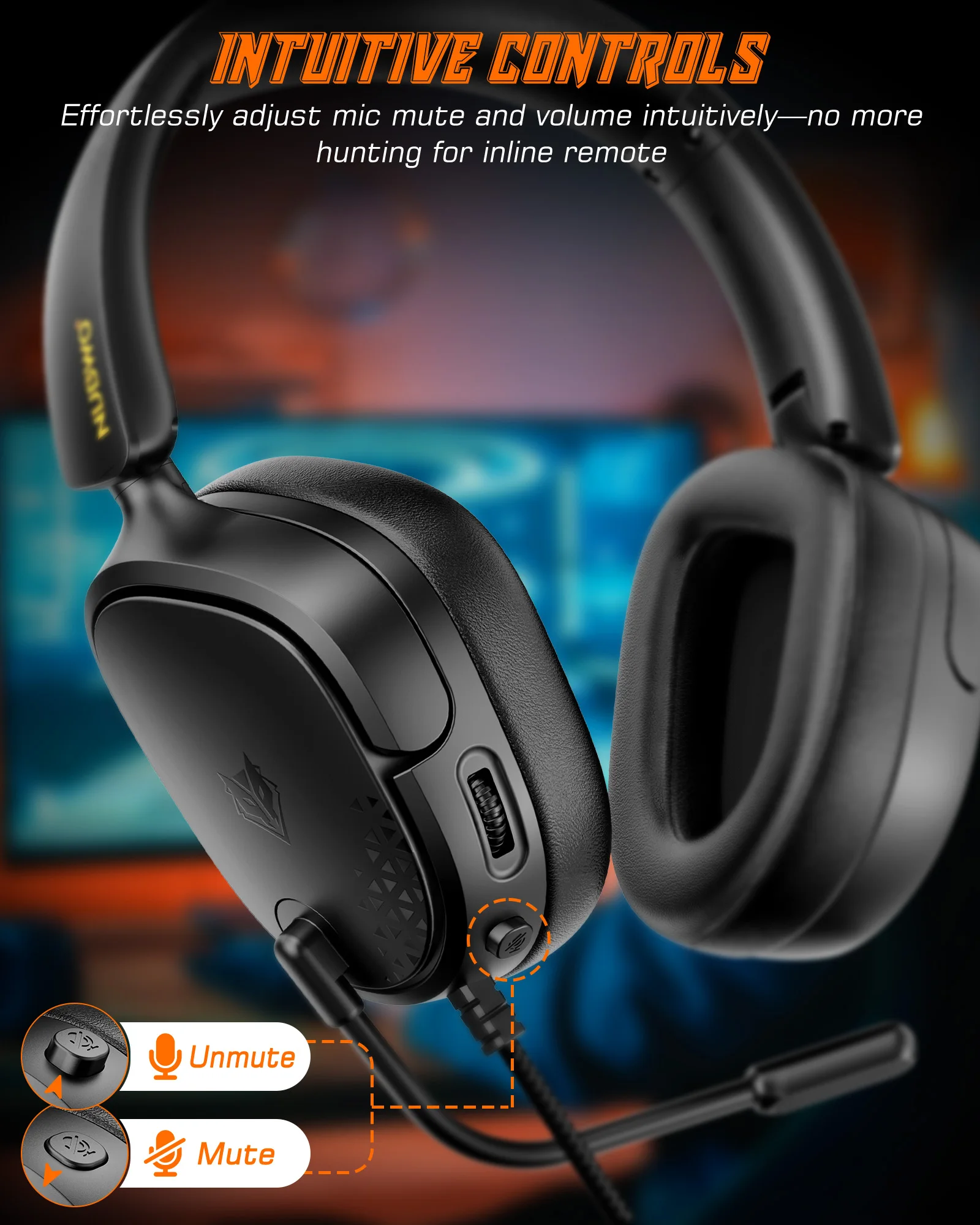 سماعة الألعاب NUBWO HG04L مع ميكروفون لجهاز PS5/PS4، Xbox Series X | S/Xbox One، مقبس سويتش 250 جرام خفيف الوزن 3.5 ملم للألعاب والعمل