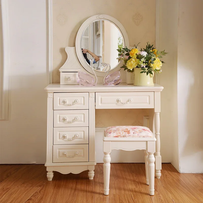 

Modern Makeup Dressing Table Storage Cabinet Drawer Vanity Mirror Dressing Table Bedroom Drawers Tocador Maquillaje Furniture