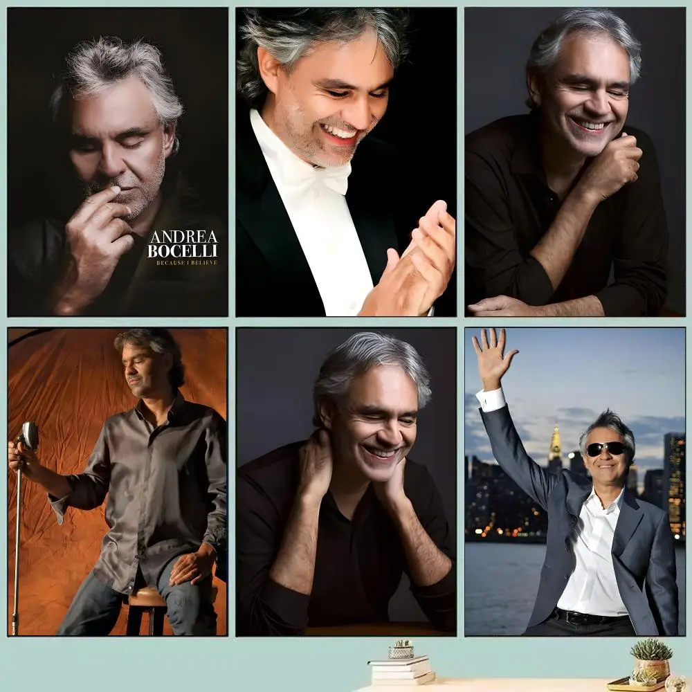 Singer A-Andrea Bocelli Poster Room Decor Home Wall Art Printing Waterproof Garage Bed Room Posters Gift