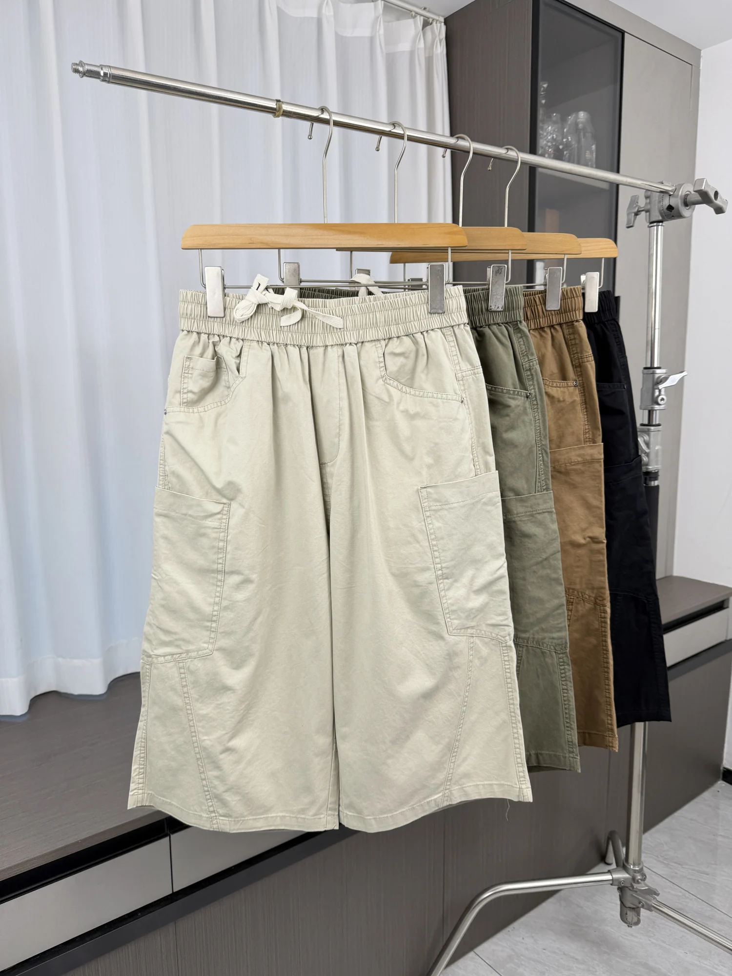 Outdoor Comfortable Breathable Thin Men's Summer Casual Loose Fit Seven Inch Pants Workwear Shorts Loose Leggings Straight Tube