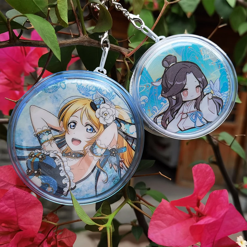 Clear Protector Case Outdoor Bag Transparent Mini Round Pouch For 75mm Anime Badge Student Button Japanese Cartoon Pins Badges