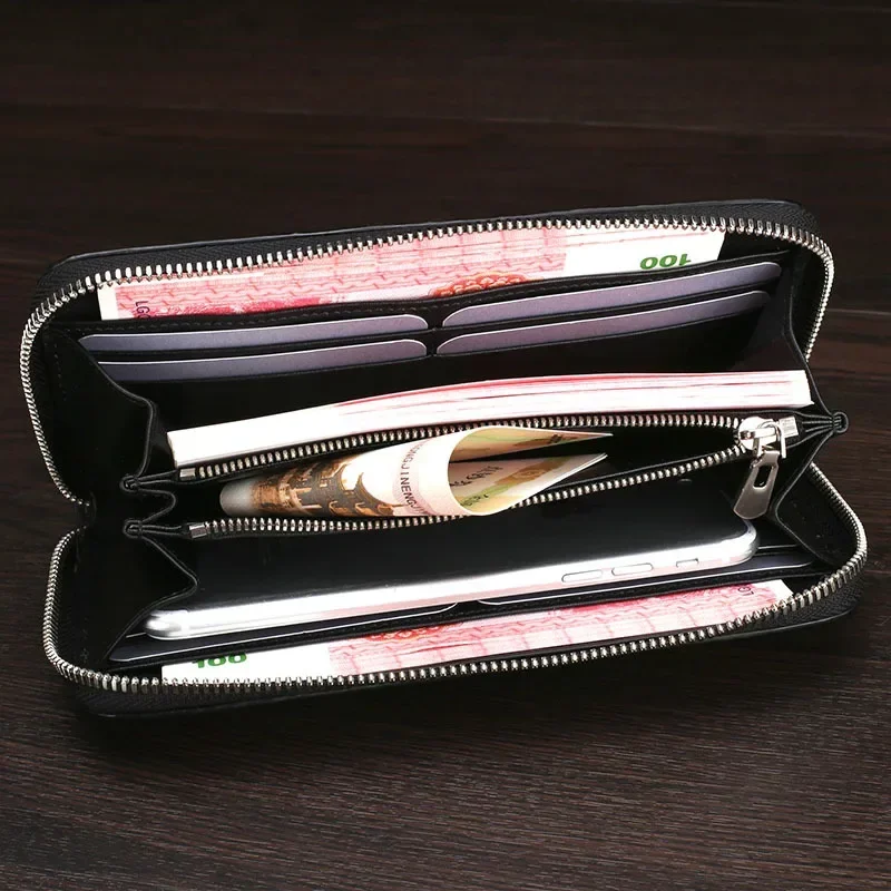 2024 Fashion Business Men\'s Alligator Wallets Crocodile Genuine Leather Long Organizer Wallet Boy Brand Luxury Card Holder Purse