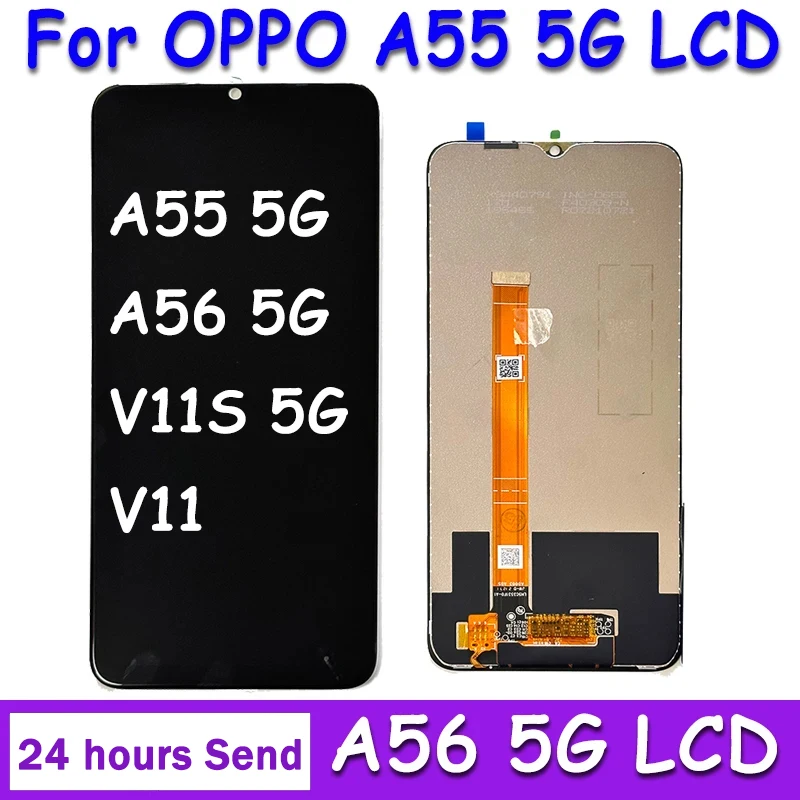 

Original 6.5" For Oppo A55 5G/A55s 5G/A56 5G Display Screen Frame Touch Panel Digitizer For Realme V11s 5G LCD V11 5G Display