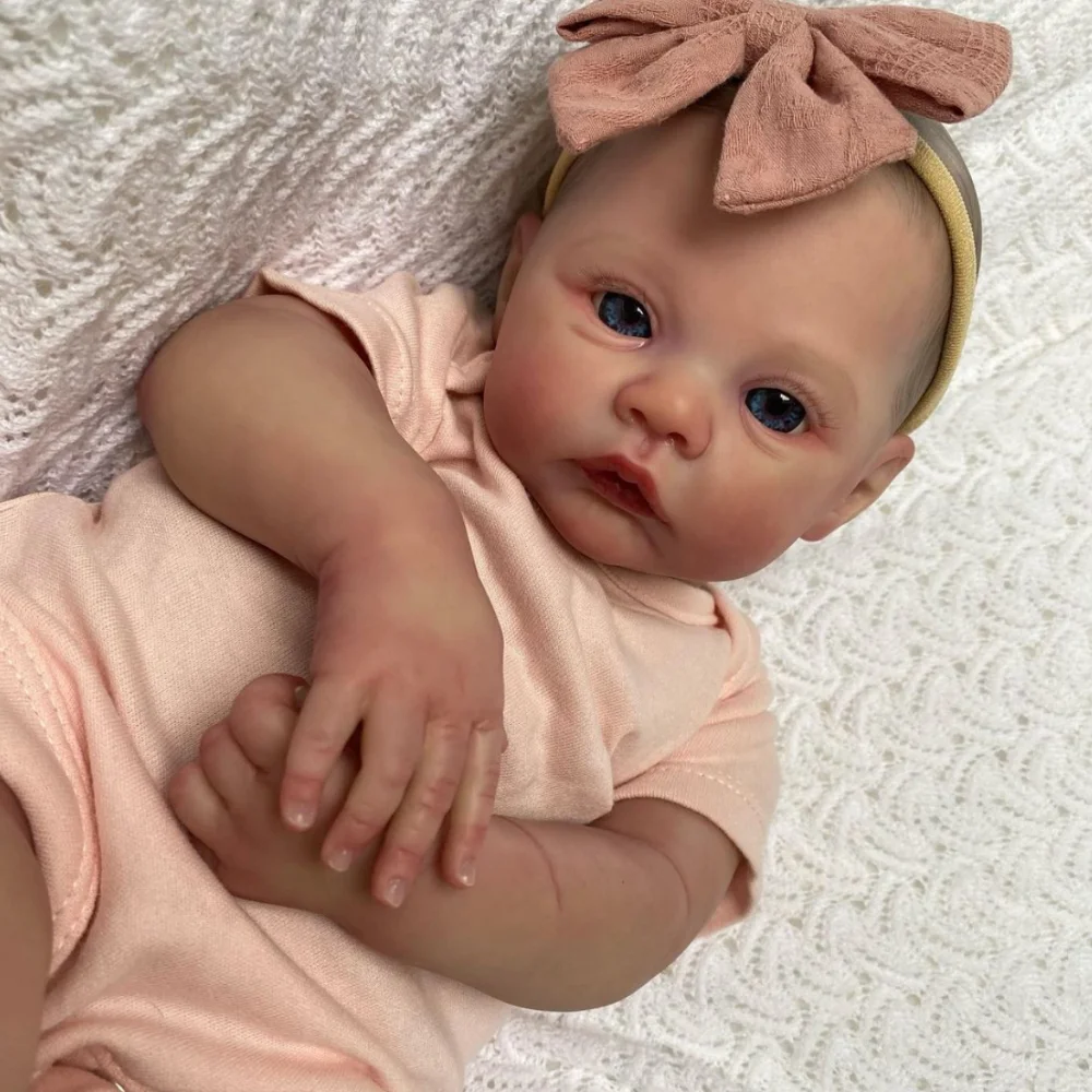 

18inch Reborn Baby Doll Meadow Handmade Lifelike 3D Skin Tone with Visbile Veins Collectible Art Doll Christmas Gift Toys