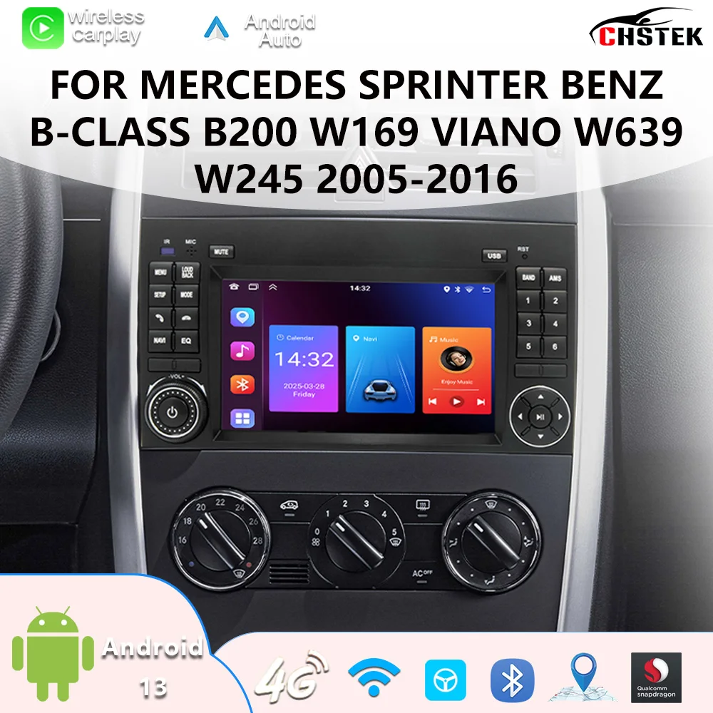 

CHSTEK Touchscreen Car Stereo Wireless CarPlay For Mercedes Benz A-Class W169 B-Class W245 2005-2012 GPS Navigation WiFi 4G BT