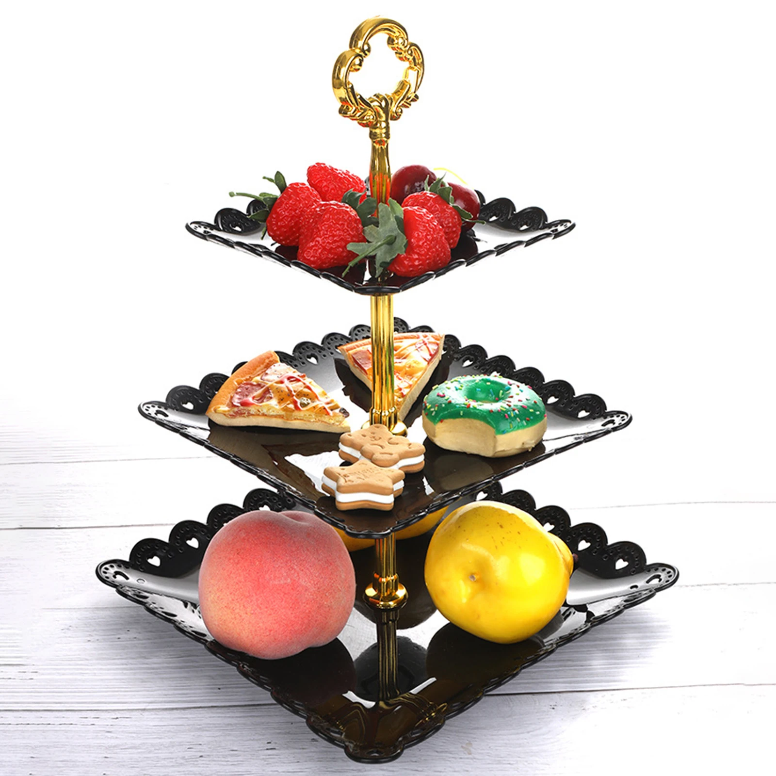 

Candy Tray 3-Tier Cupcake Stand Cake Holder For Wedding Birthday Baby Shower Tea Party Serving Tray Dessert Display
