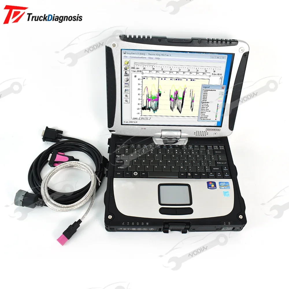 2024 For Wintrac Thermo-King Thermo King diagnostic tool with USB cable Diag Software Thermo King diagnostic tool CF19 Laptop