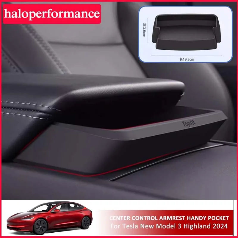Central Armrest Storage Box Car Glasses Phone Storage Case For Tesla Model 3 Highland Multi Functional Accessorie