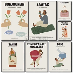 Lebanese Food Poster Modern Simple Lebanese Art Prints Canvas Painting Wall Art Pictures Home Living Room Mediterranean Decor