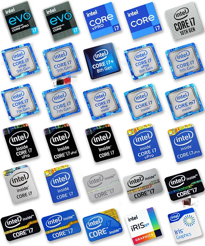 High Quality Core i7 Vpro inside Gen 10 9 8 7 6 5 4 3 Nvidia Laptop Desktop Computer Tablet CPU Label Sticker Decal