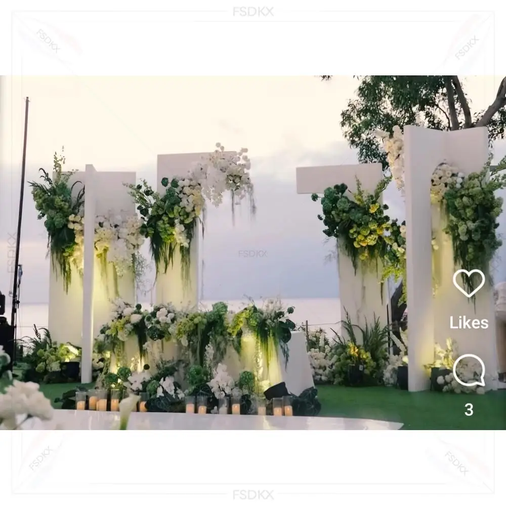 

Events Custom Modern Wedding Backdrop Acrylic Pvc Event Stage Decoration Backdrop Hot Sales Backdrop Stand