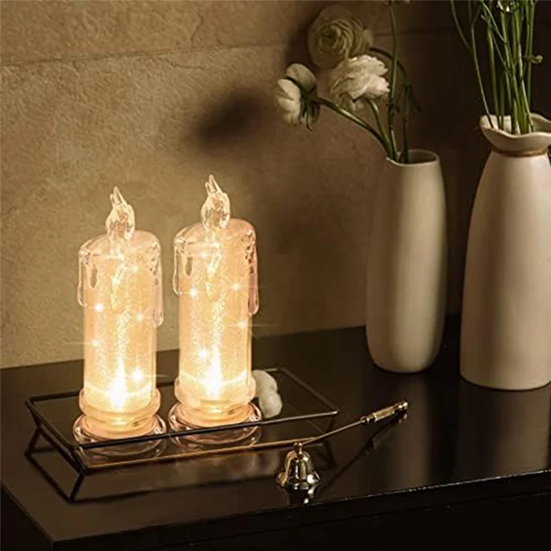 COFA-4PCS Velas LED sem chama, velas de pilar de folga LED, bateria incluída, decoração para Halloween Natal durável