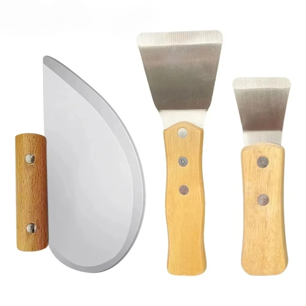 Specialized Spatula for Advertising Stretch Ceiling - Wooden Handle Stainless Steel Insertion Spatula for PVC Keel Installation