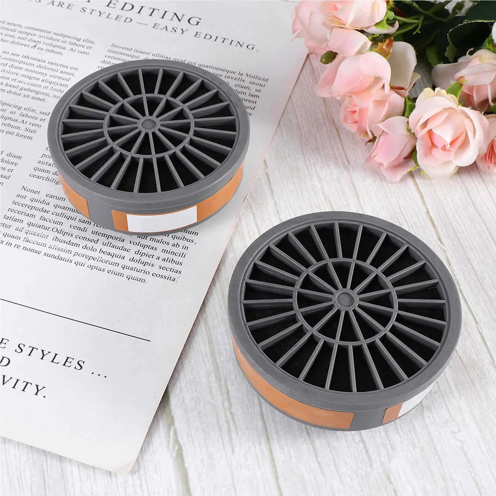 2Pcs Mask Filter Cartridges Replacement Respirator Filters for Painting Spraying Drilling Industrial Safety