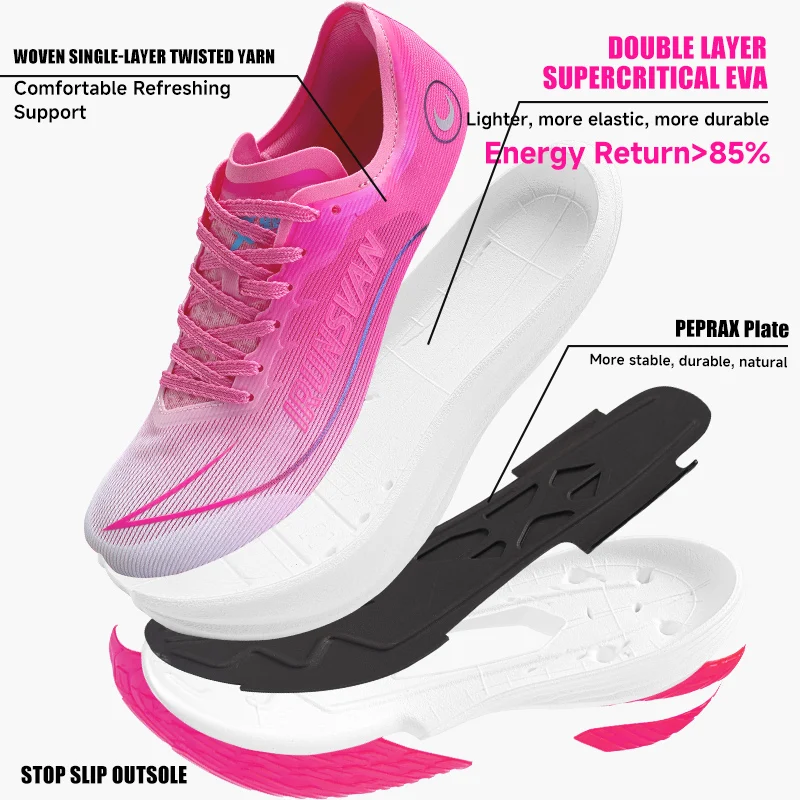 IRUNSVAN Journey 1.0 Men's Full length Nylon Carbon Plate Marathon Training Sneakers Lightweight Rebound Running Shoes 092