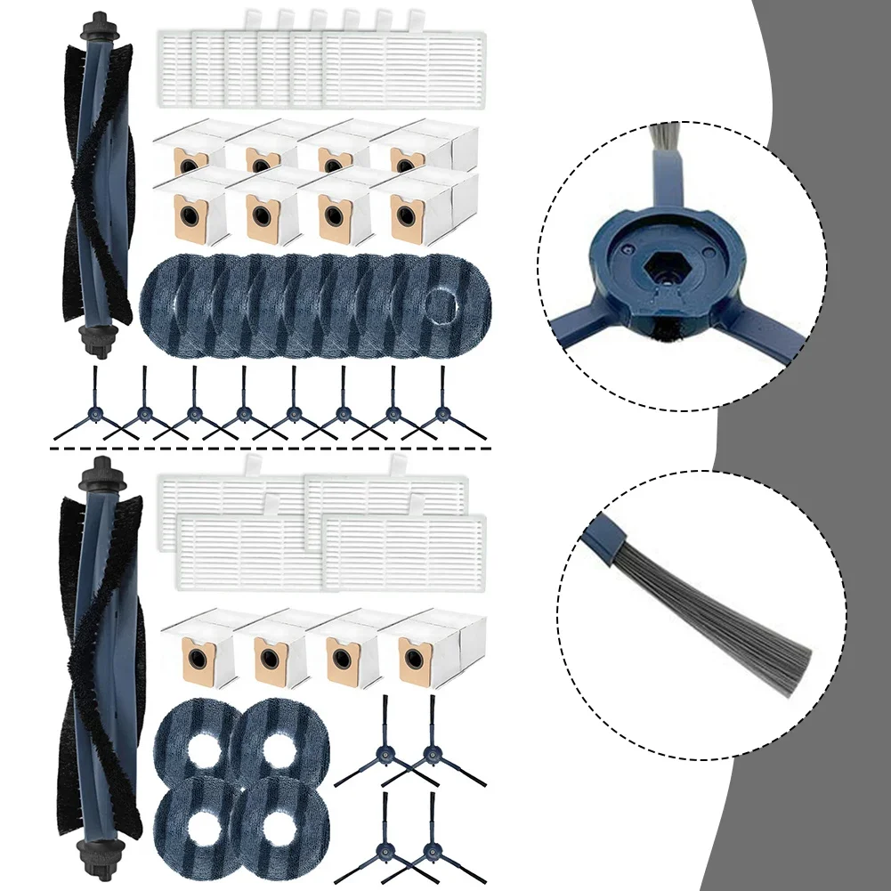 

1 основная щетка, 8 боковых щеток, 6 фильтров, 8 тканей для швабры, 8 комплектов мешков для пыли для робота-пылесоса Eufy для Omni C20, аксессуары для чистящих средств