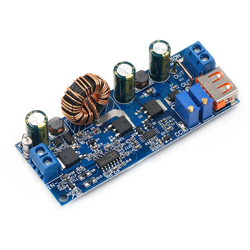 80W High Power Boost Constant Voltage Constant Current Power Supply Module 18650 Rechargeable Lithium Battery 2V-24V with USB