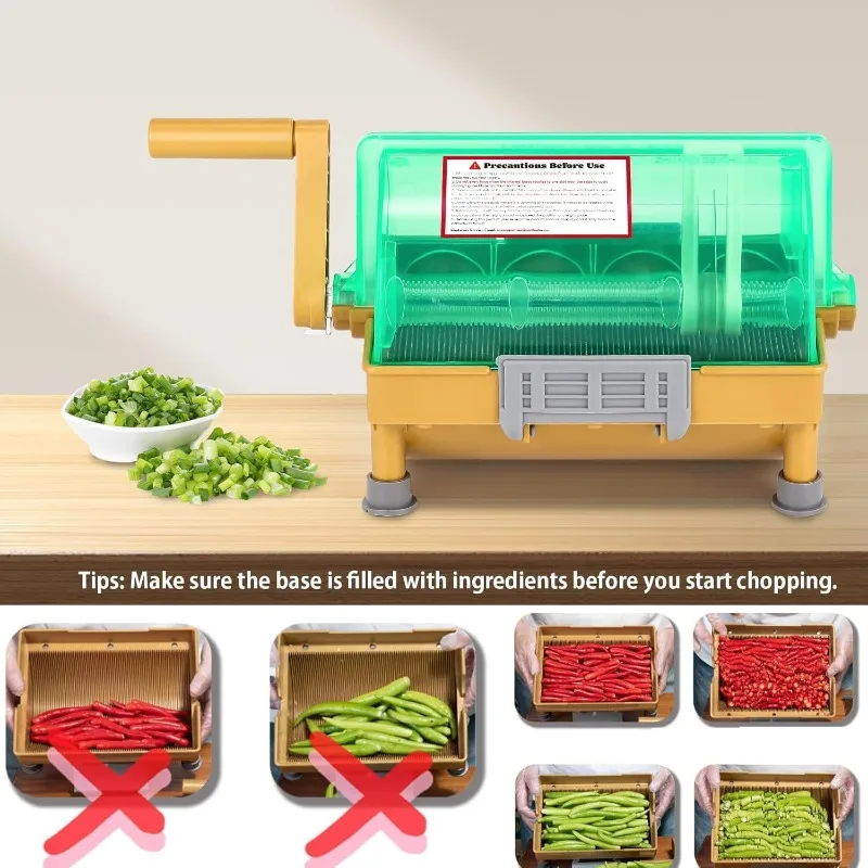 Affettatrice trituratore per cipolla verde con taglierina per scalogno a mano commerciale, lama in acciaio inossidabile, per realizzare scallio tritato da 3 mm