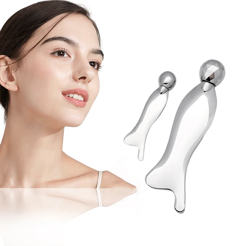 

Roller Face Massager Fish-shape Aluminum Alloy Face Lift Tools Firming Beauty Massage Body Anti-Aging Puffy Eyes Beauty Machine
