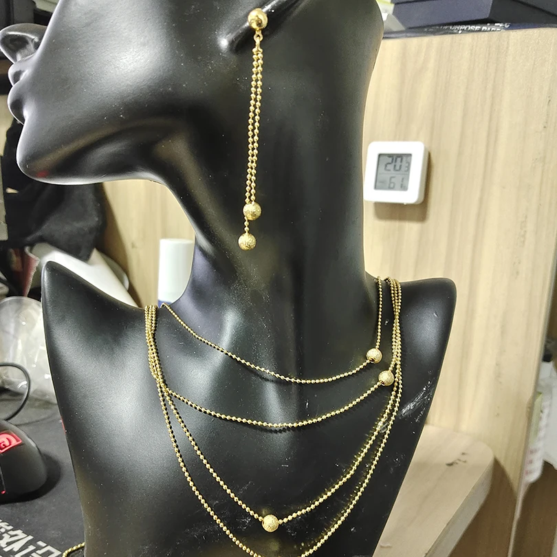 Nigerian Wholesale Fashion African Beads Jewelry Set Nigeria Dubai Gold Color Jewelry India Bridal Jewelry Sets