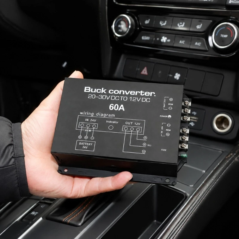 Step-Down Converter with Key-Linked Remote Switching, Printed Connection Layout, and Flanged Iron Mounting Base H9EE