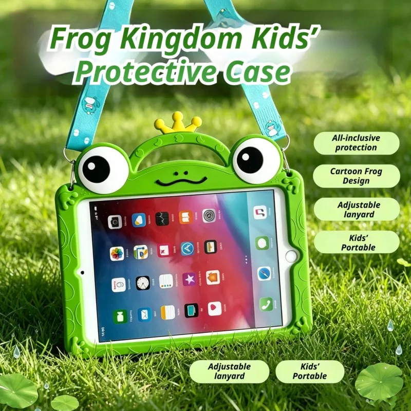 Cute Frog Kingdom 3D Cartoon Tablet Case Kids Silicone Shockproof for iPad 5 6 7 8 9th 10th Air 1 2 3 4 5 9.7