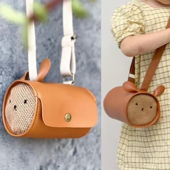 Karikatür sevimli çocuklar Bunny çanta yürümeye başlayan kızlar için Crossbody çanta Kawaii bebek çocuk küçük PU askılı çanta hediyeler