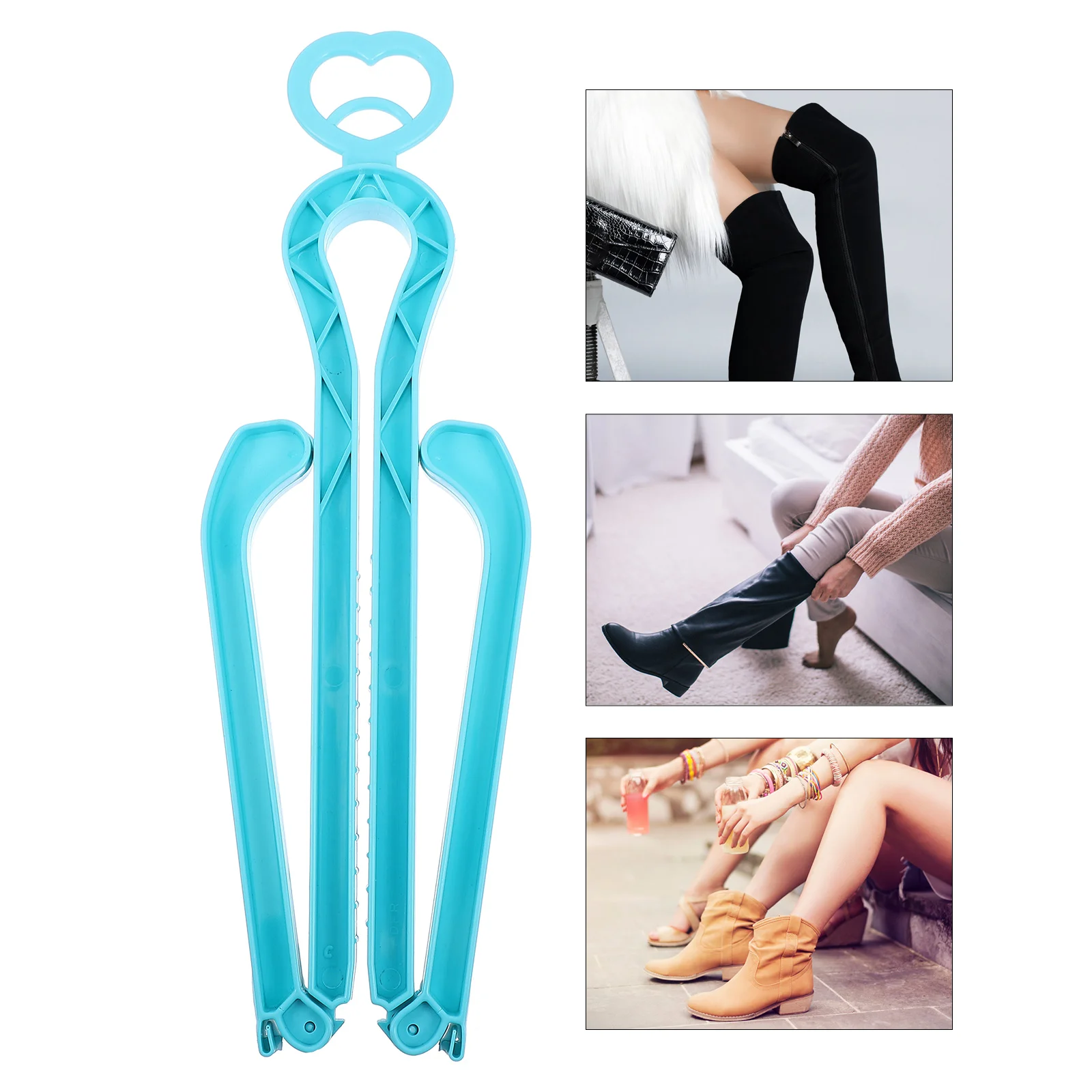 

Folding Boot Shaper PP Blue Lightweight Reusable Adjustable Calf Ankle Boots Crease Protector Shoe Clips Support