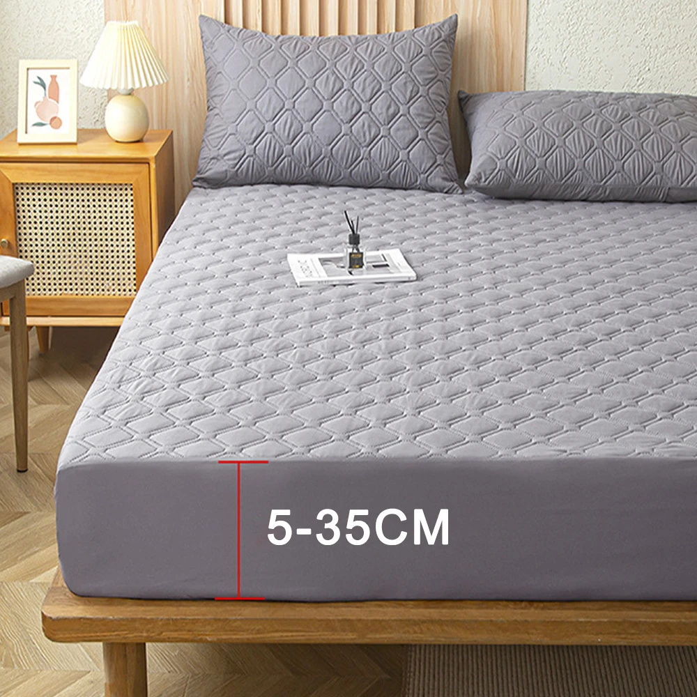 Waterproof Cotton Mattress Cover, Throw Fitted Sheet, Bed Replacement Protector, Single, Double, 140, 160, Muti Size Bed Sheets