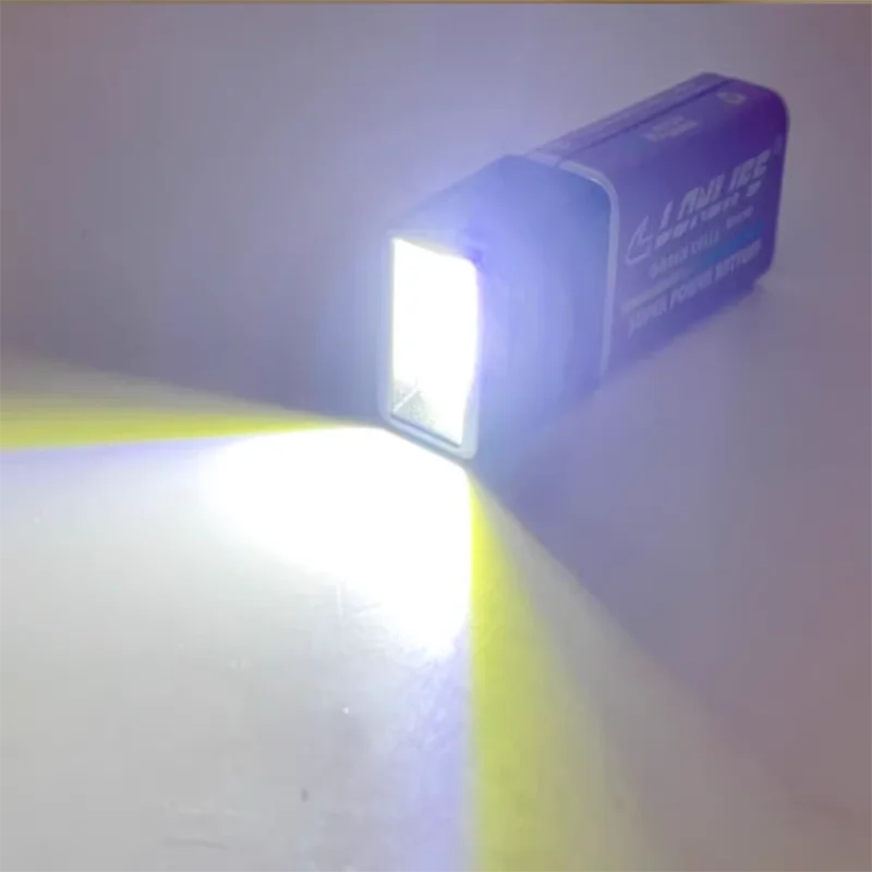 ZK40 9V Battery LED Flashlight Compact Size LED Strong Light COB Outdoor Lighting Flashlight Torch for 6F22 9V Battery