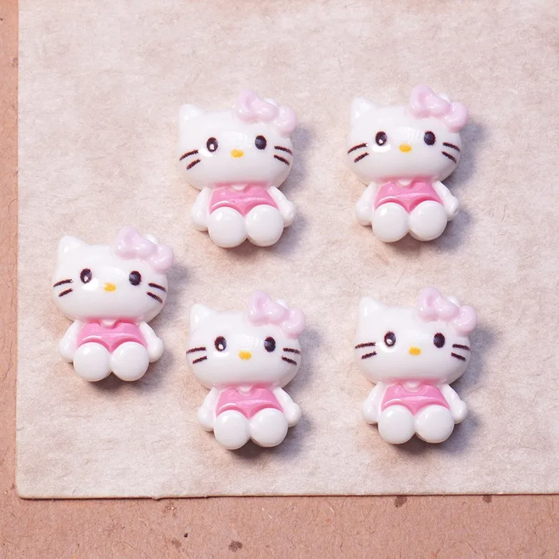 

10pcs Hello Kitty Cartoon Nail Accessories Anime Trend Versatile Cute Resin Diamond Nail Clip DIY Women Accessories Wholesale