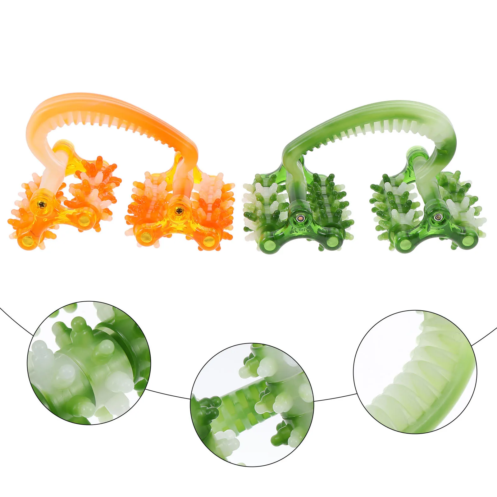 

2 шт., ручной массажер для всего тела, ручной роликовый массажер для мышц, практичный расслабляющий инструмент для ухода за телом, портативный массажный инструмент