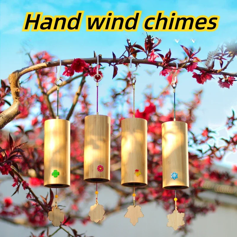 Japanese Hand Wind Chimes Chord Meditation Home Decor Vintage Bamboo Healing Yoga Instrument Wind Chimes Art Crafts Ornaments